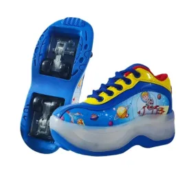 4-wheel Cartoon Children Adult Kids Roller Skate Shoes