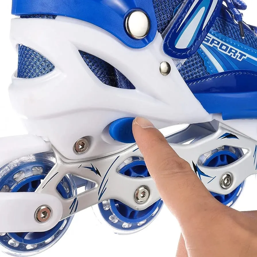 4-wheel Children Adult Kids Roller Skate Shoes |Blue