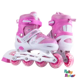 4-wheel Children Adult Kids Roller Skate Shoes |Pink