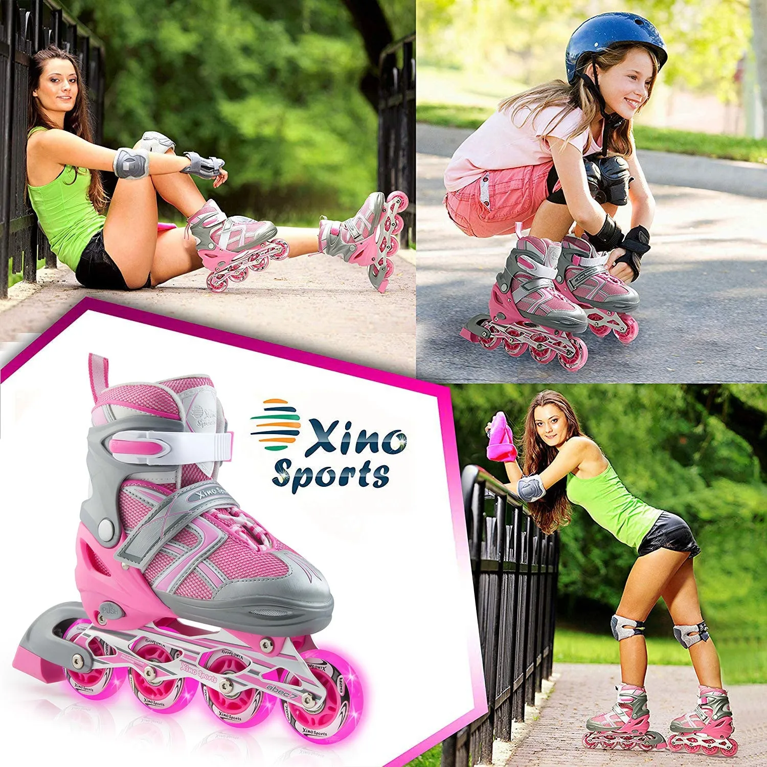 Adjustable Inline Skates for Kids With Light-Up Wheels