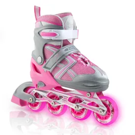 Adjustable Inline Skates for Kids With Light-Up Wheels