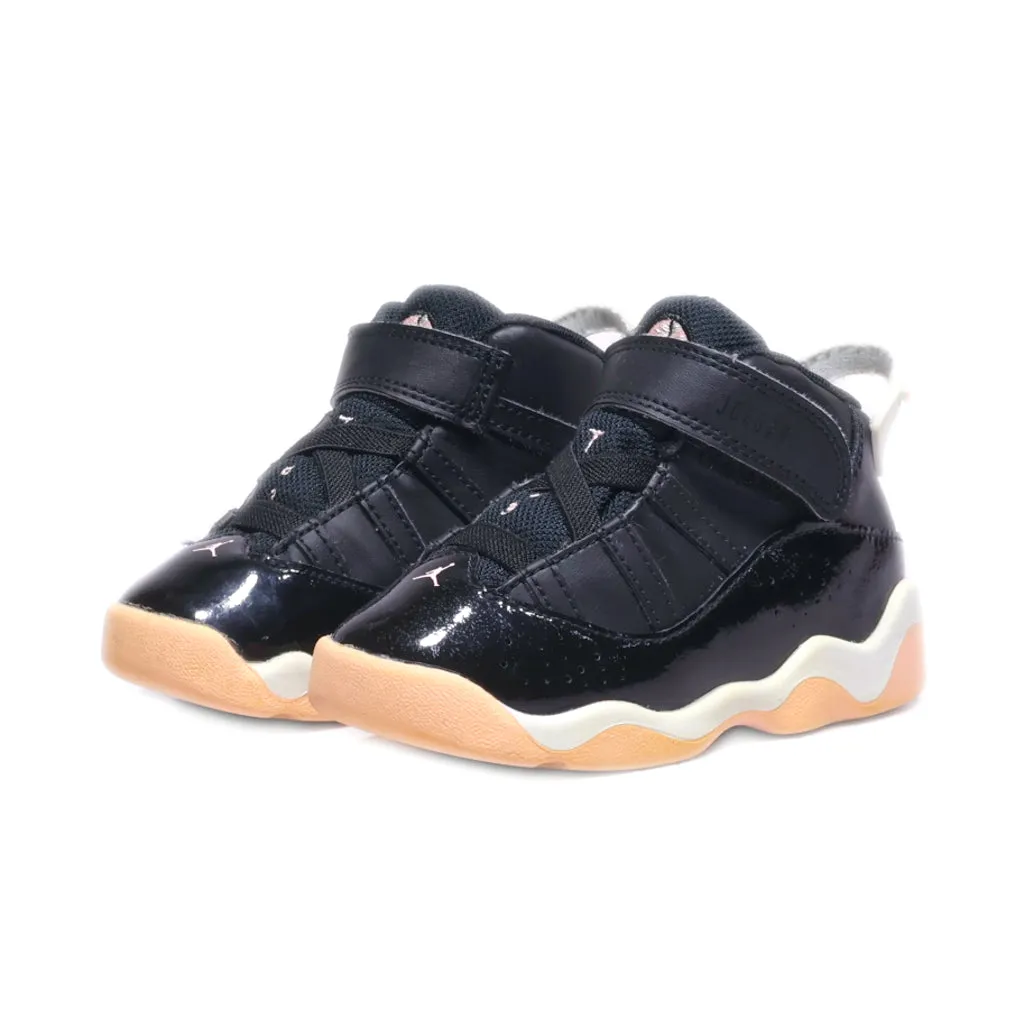 Air Jordan 6 Rings Td Sport Shoes Leather Black Colour For Kids
