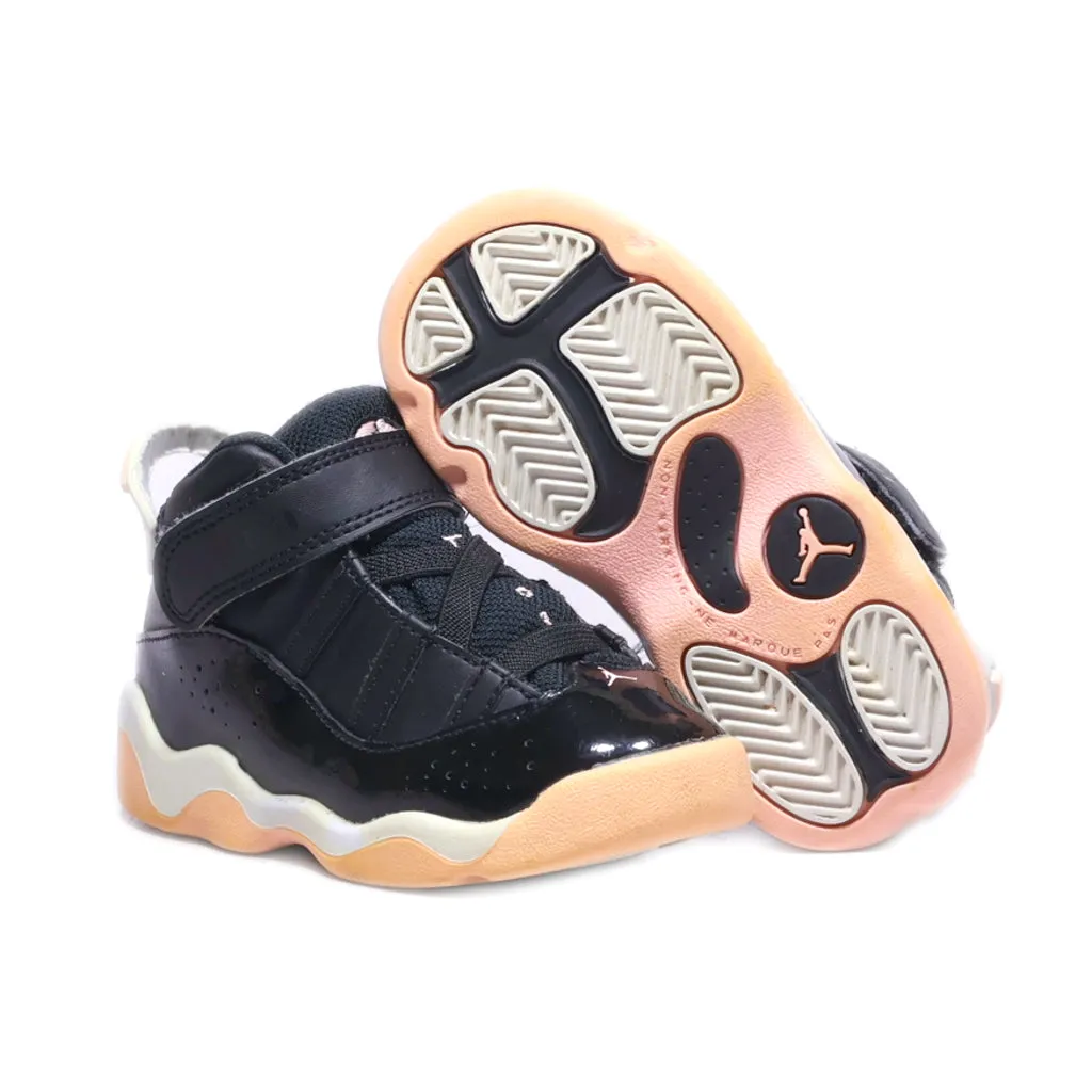 Air Jordan 6 Rings Td Sport Shoes Leather Black Colour For Kids
