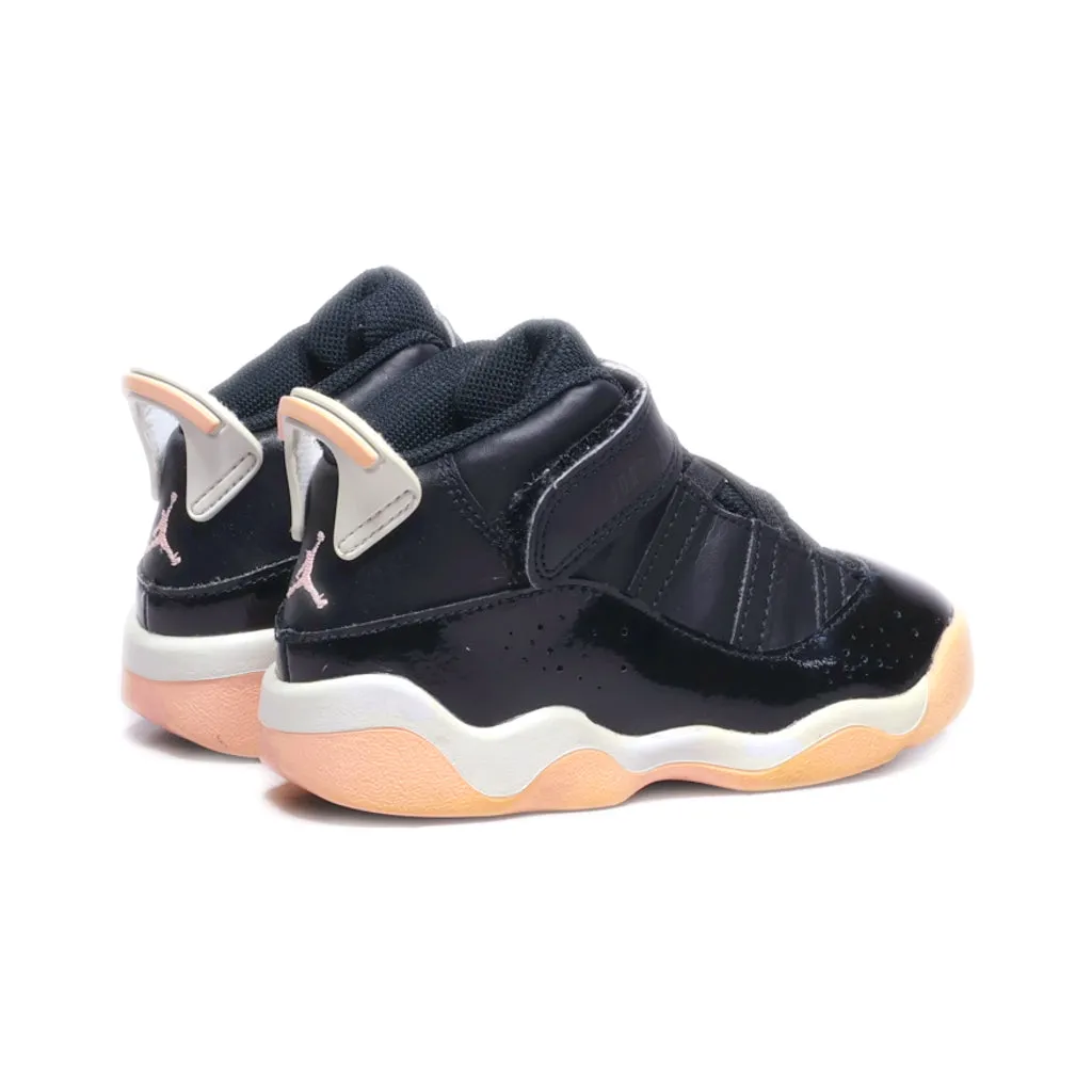 Air Jordan 6 Rings Td Sport Shoes Leather Black Colour For Kids
