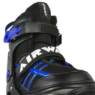 Airwalk Kids Youth Boys Girls Adjustable Inline Skates ABEC-5 Bearing, Blue, 1-4