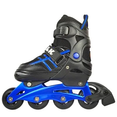 Airwalk Kids Youth Boys Girls Adjustable Inline Skates ABEC-5 Bearing, Blue, 1-4