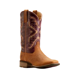 Ariat Women's San Angelo Western Tooled Toasted Almond Aged Merlot Boots