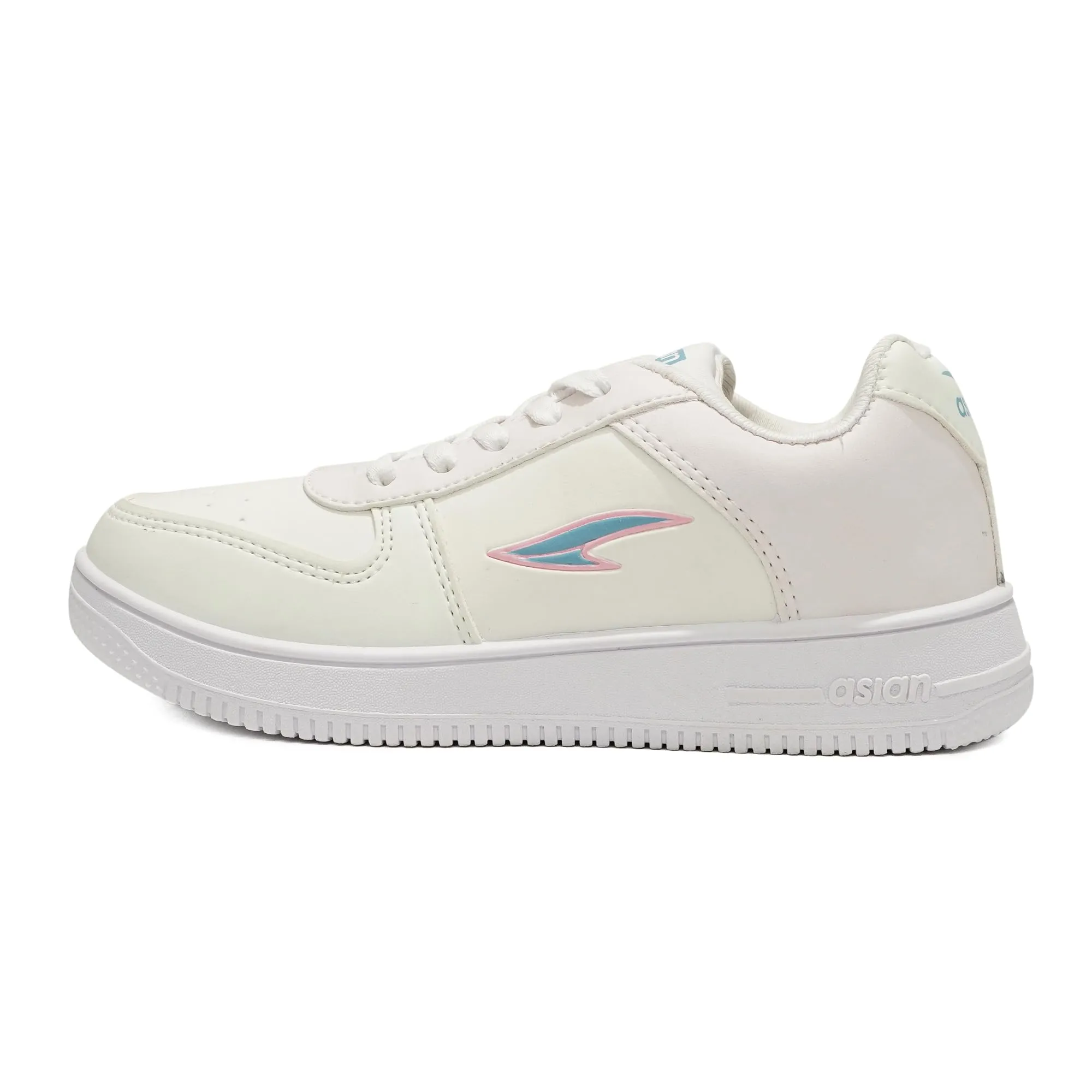 ASIAN Boy's Thunder.21 White Casual Sneaker Shoes with Color Changing Synthetic Upper Lightweight Lace-Up Shoes for Kid's