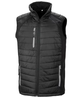 Black/Grey - compass padded softshell gilet