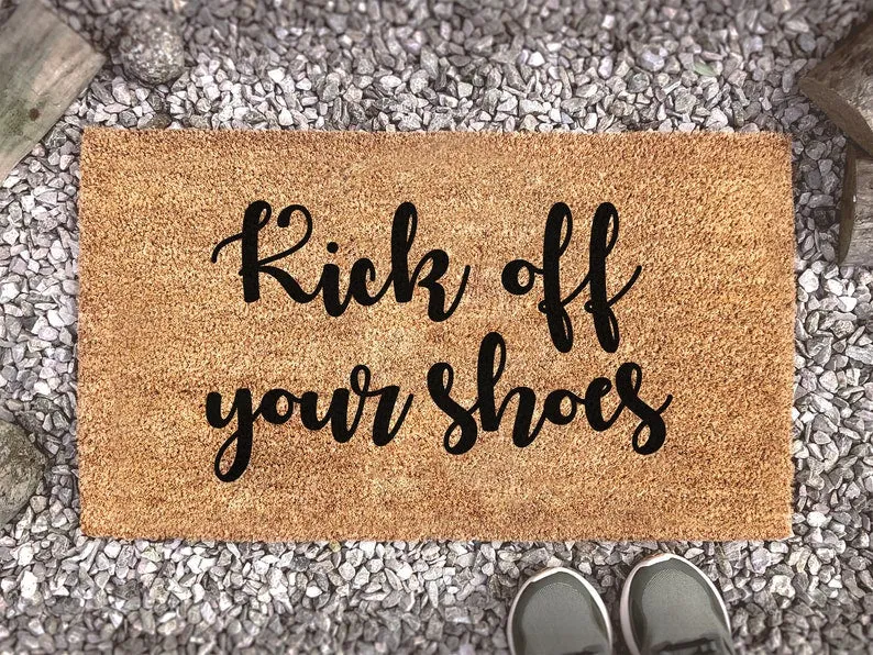 Coolspod- Outdoor Mat- Kick Off Your Shoes, Custom Coir Welcome Doormat, Home Decor, Housewarming Gift