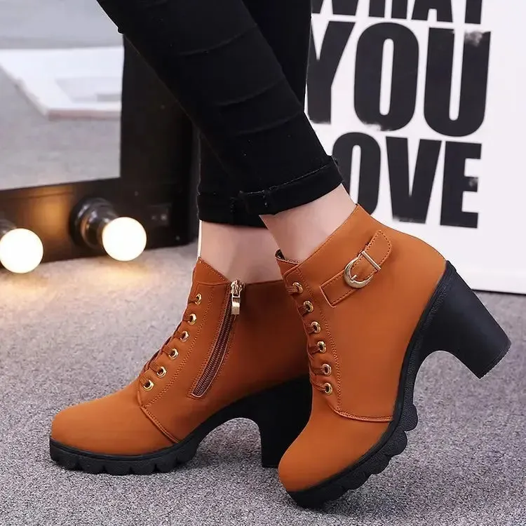 Cross strappy boots