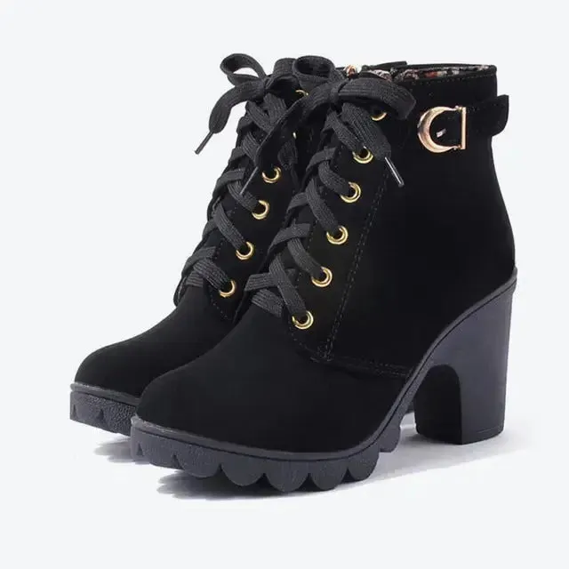 Cross strappy boots