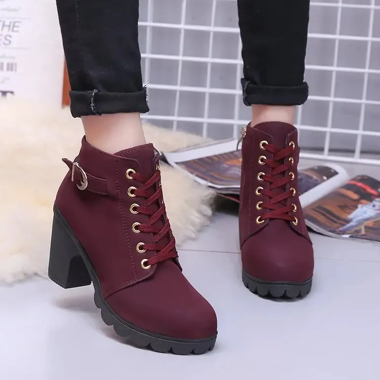 Cross strappy boots