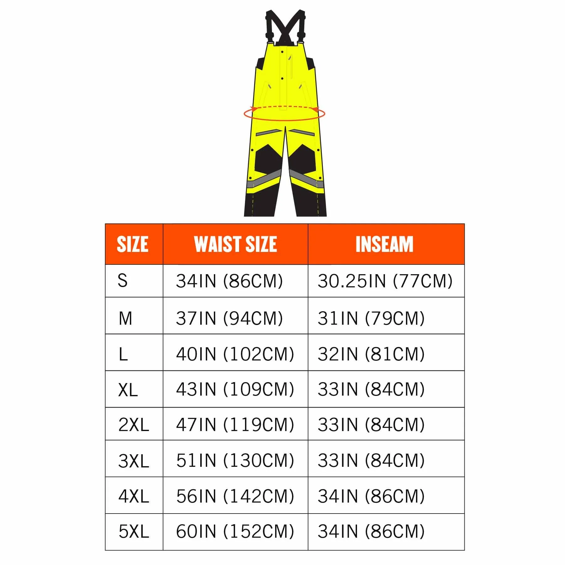 Ergodyne 25527 8928 3XL Lime Class E Hi-Vis Insulated Bibs