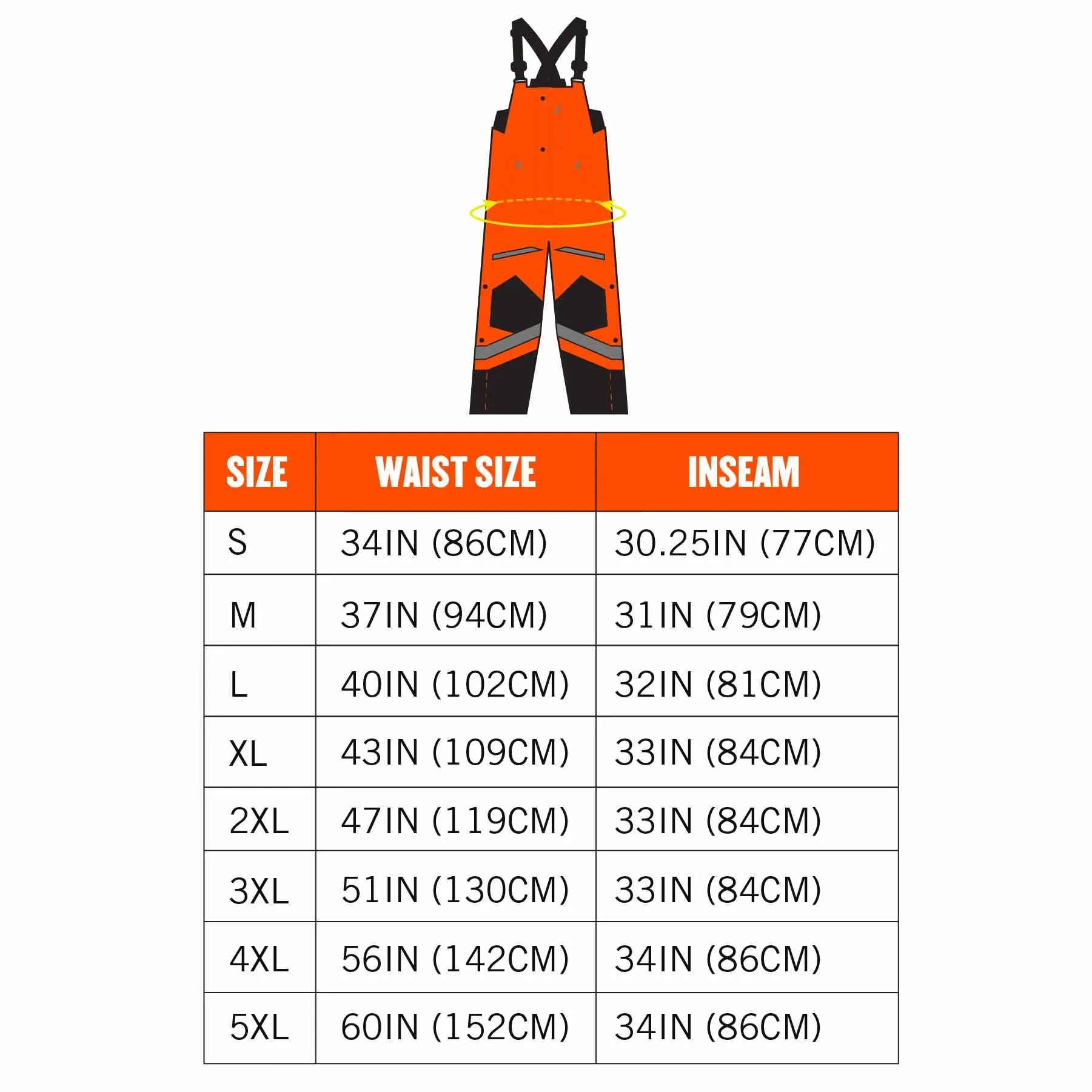 Ergodyne 25635 8928 XL Orange Class E Hi-Vis Insulated Bibs
