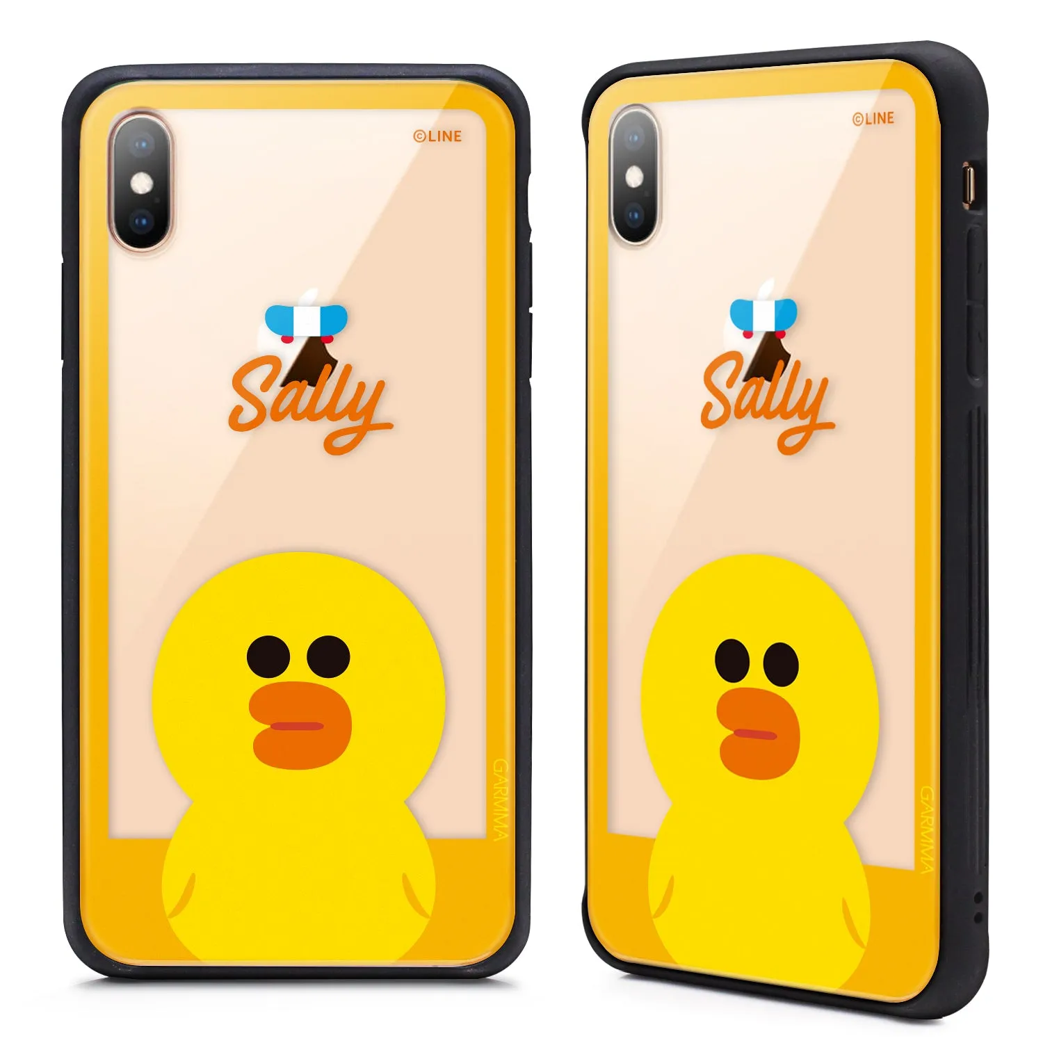 GARMMA Line Friends Air Cushion Shockproof Tempered Glass Back Case Cover for Apple iPhone