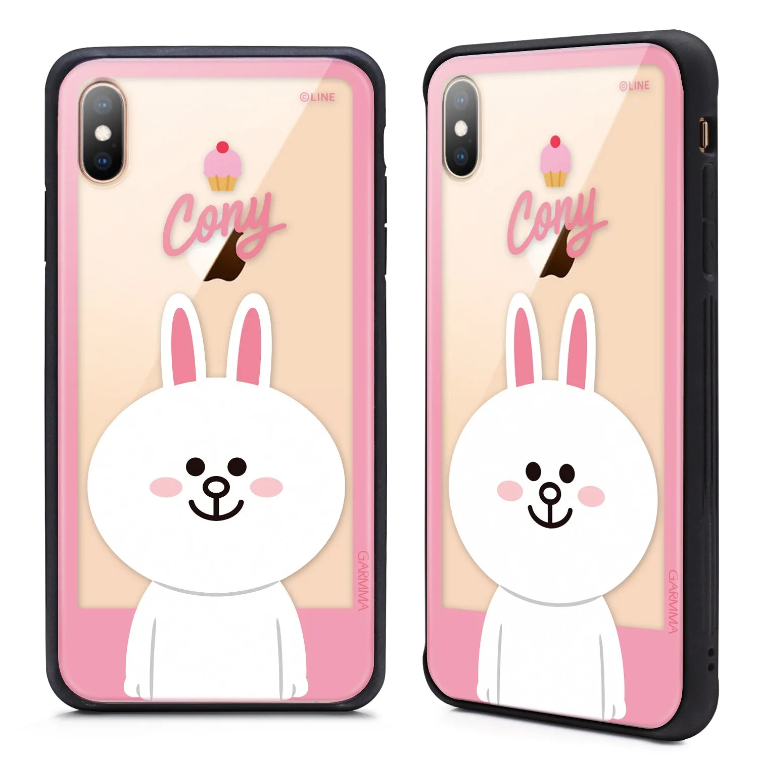 GARMMA Line Friends Air Cushion Shockproof Tempered Glass Back Case Cover for Apple iPhone