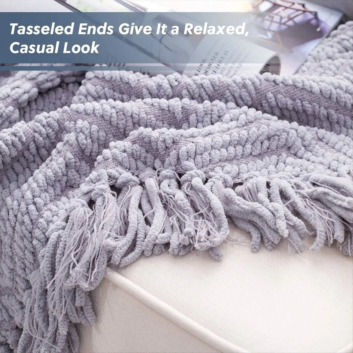 GentleSoft Versatile Knit Woven Chenille Blanket