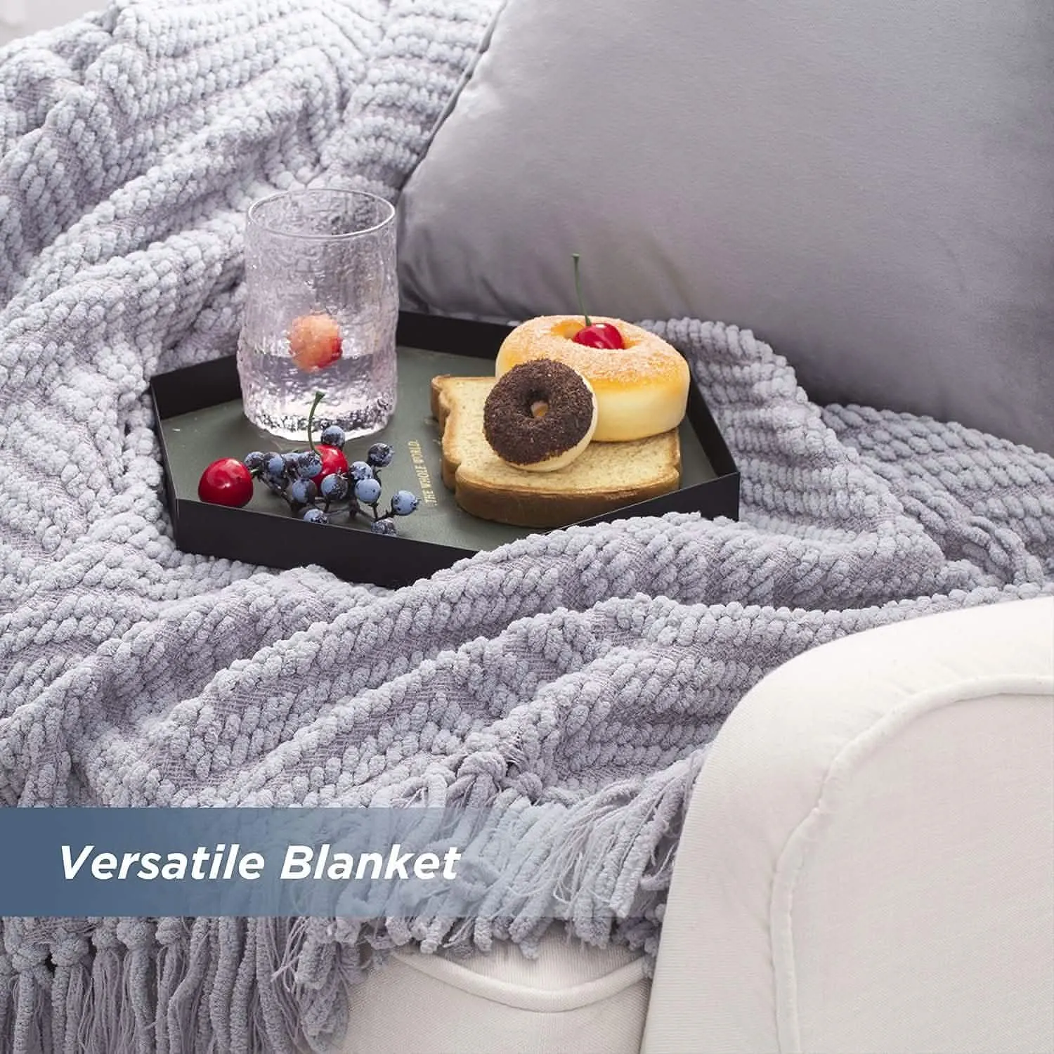 GentleSoft Versatile Knit Woven Chenille Blanket