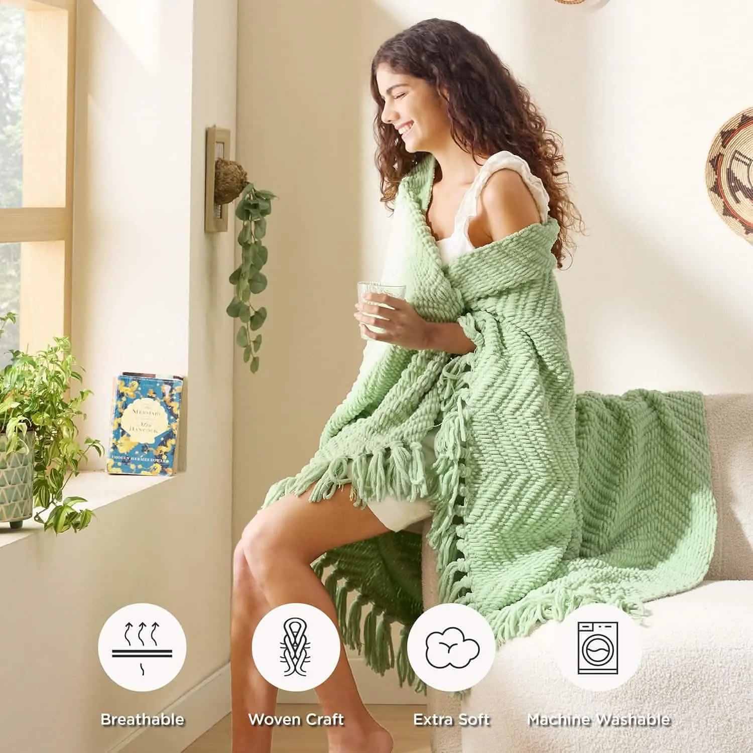 GentleSoft Versatile Knit Woven Chenille Blanket