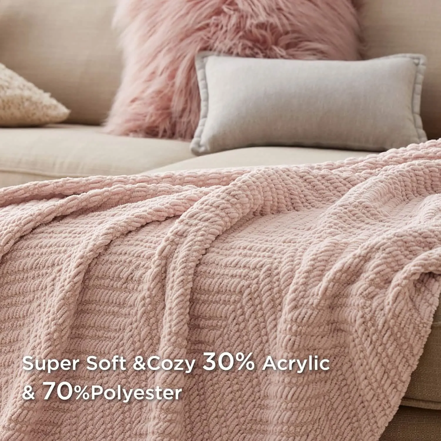 GentleSoft Versatile Knit Woven Chenille Blanket
