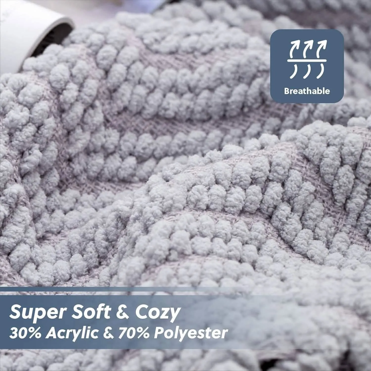 GentleSoft Versatile Knit Woven Chenille Blanket