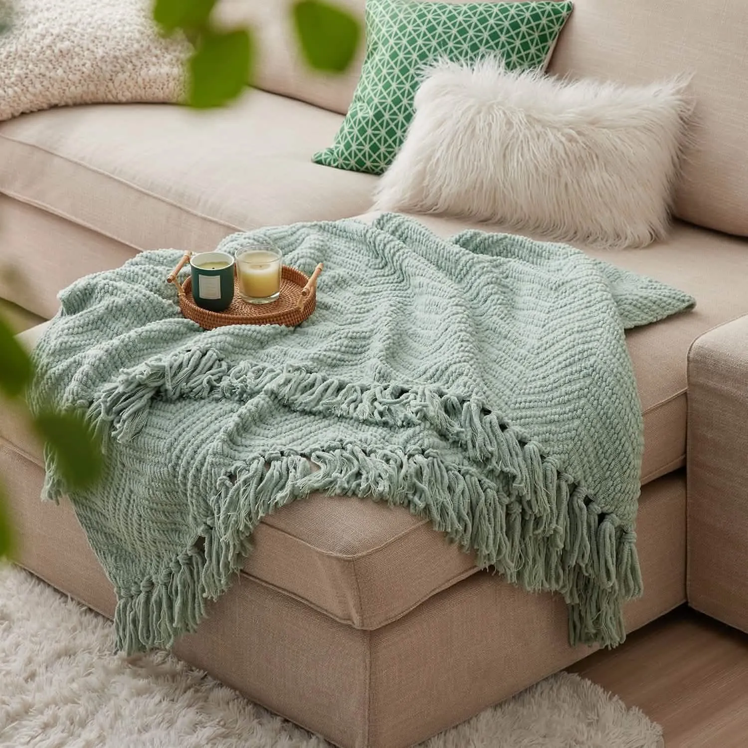 GentleSoft Versatile Knit Woven Chenille Blanket
