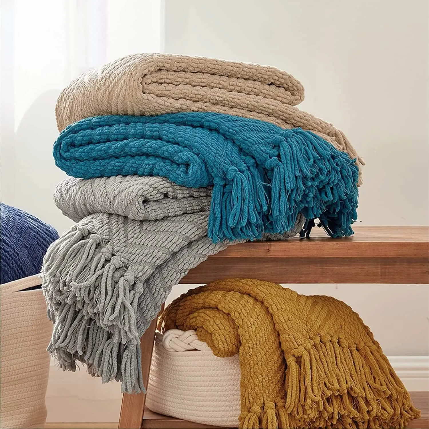 GentleSoft Versatile Knit Woven Chenille Blanket
