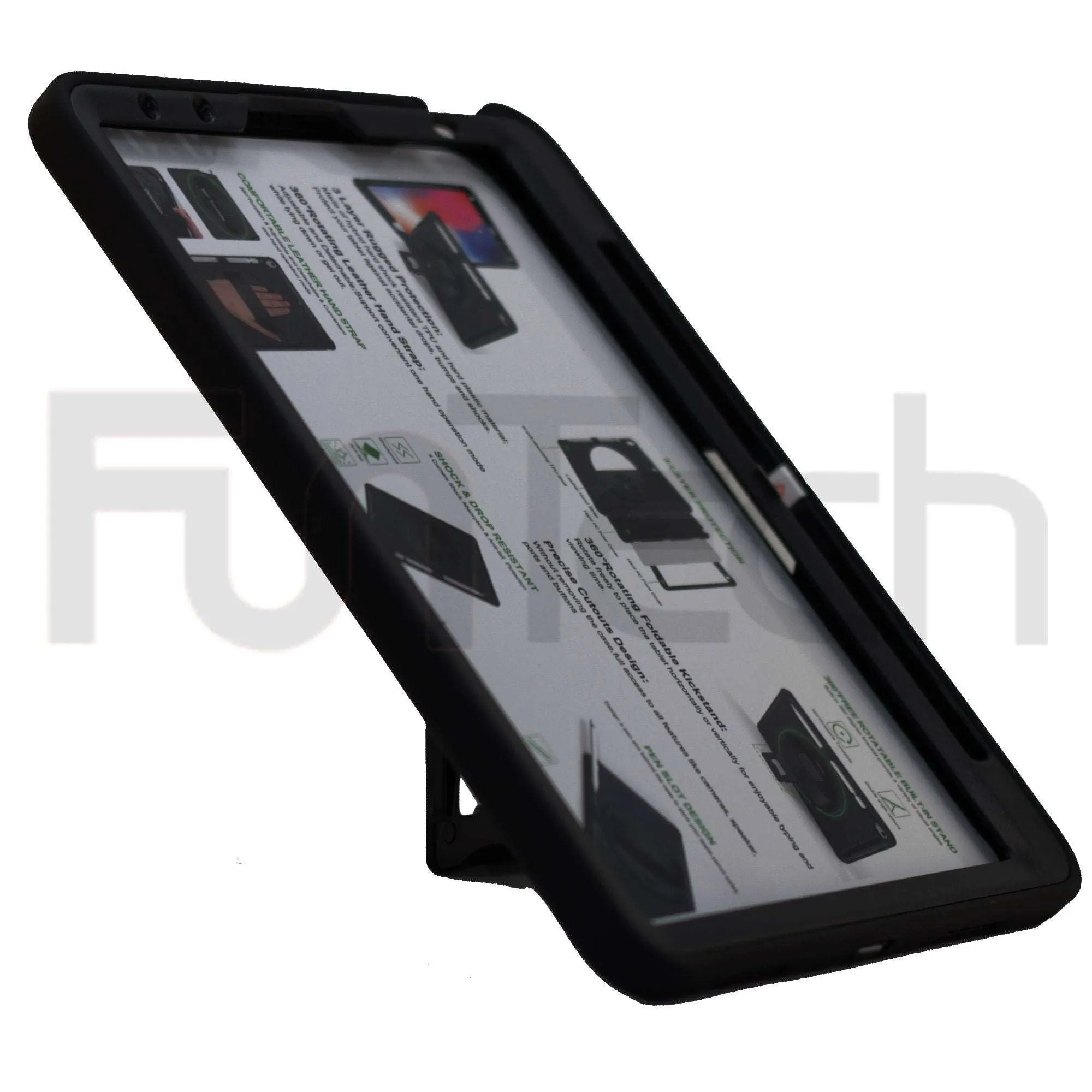 iPad Air case 4 10.9 inch/ Pro 11/ 2020/ 2018, Hard Shockproof Case Color Black