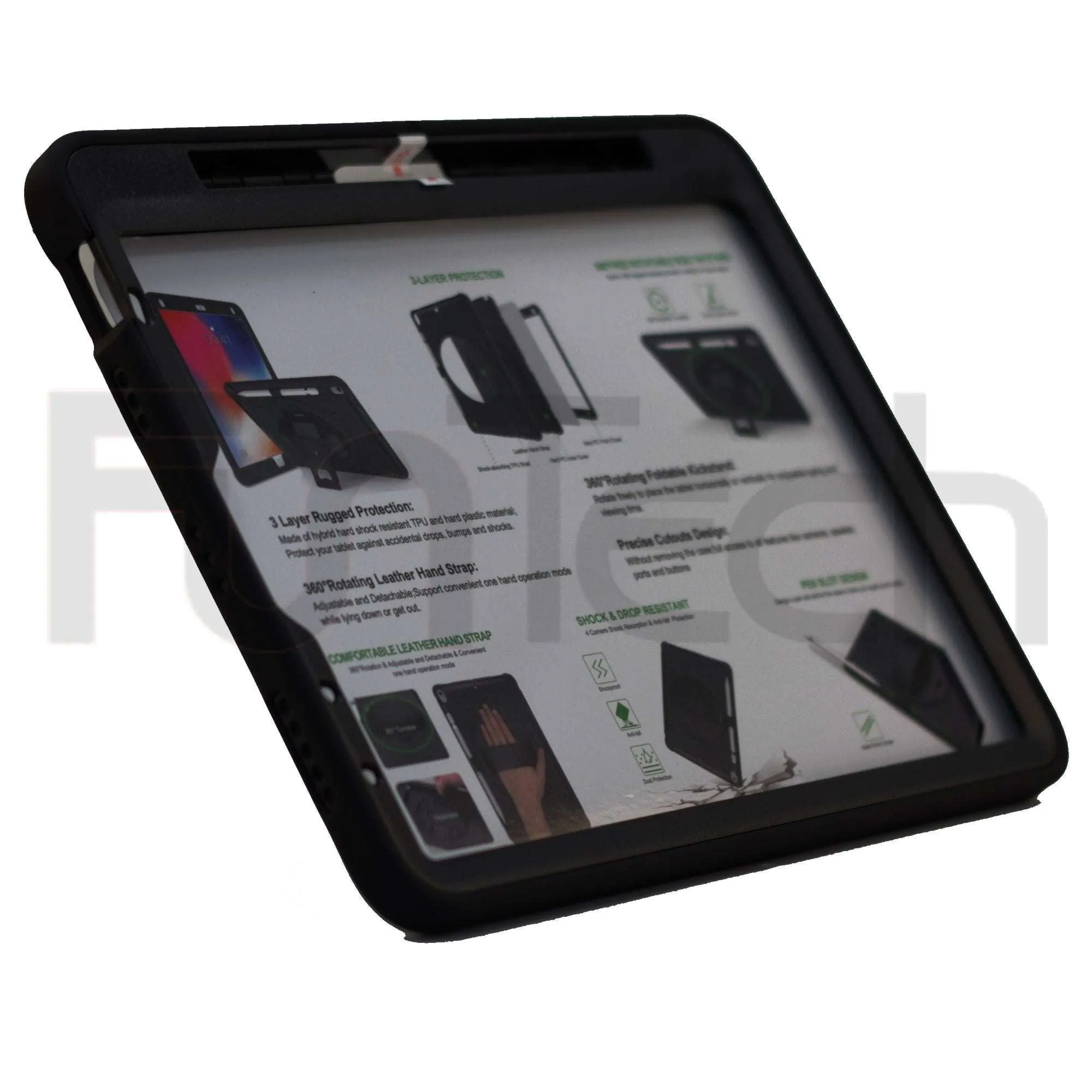 iPad Air case 4 10.9 inch/ Pro 11/ 2020/ 2018, Hard Shockproof Case Color Black