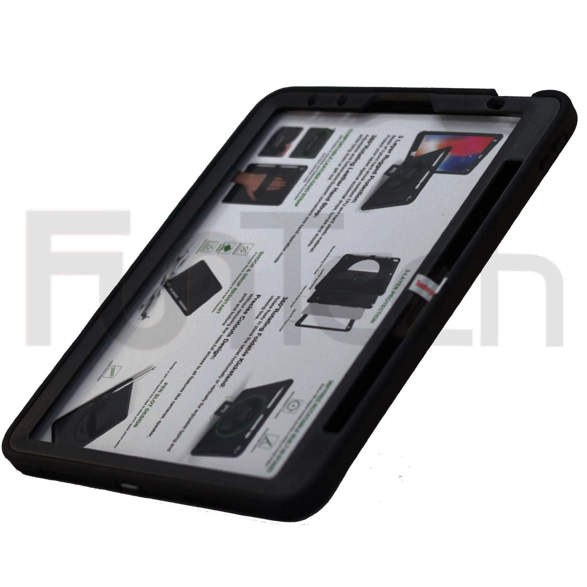 iPad Air case 4 10.9 inch/ Pro 11/ 2020/ 2018, Hard Shockproof Case Color Black