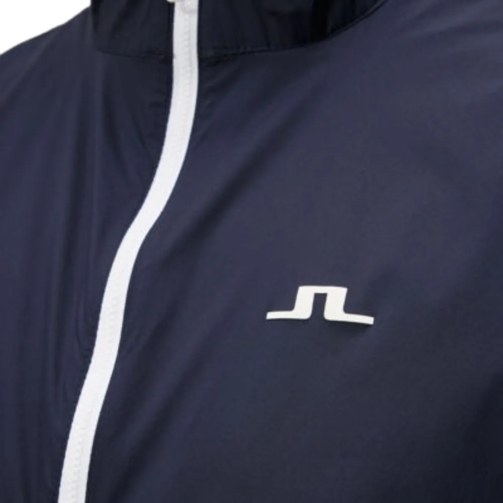 J Lindeberg Ash Lightweight Mens Packable Golf Jacket - Navy Blue