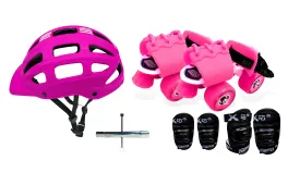 Jaspo Toddlers Baby Kids Junior Intact Adjustable Roller Skates Combo (Suitable for Age Group Up to 5 Years, Derby Dolls Intact, Unisex, Speed Wheel, Multicolor)