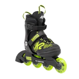 Kids Adjustable K2 Raider Black/Lime Inline Skates *Last Pair* US 11J-2