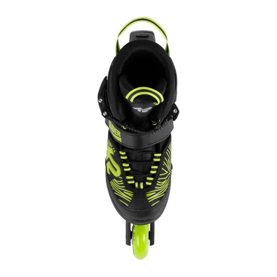 Kids Adjustable K2 Raider Black/Lime Inline Skates *Last Pair* US 11J-2