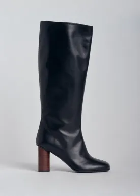 Knee High Boot in Tresor Calfskin - Black