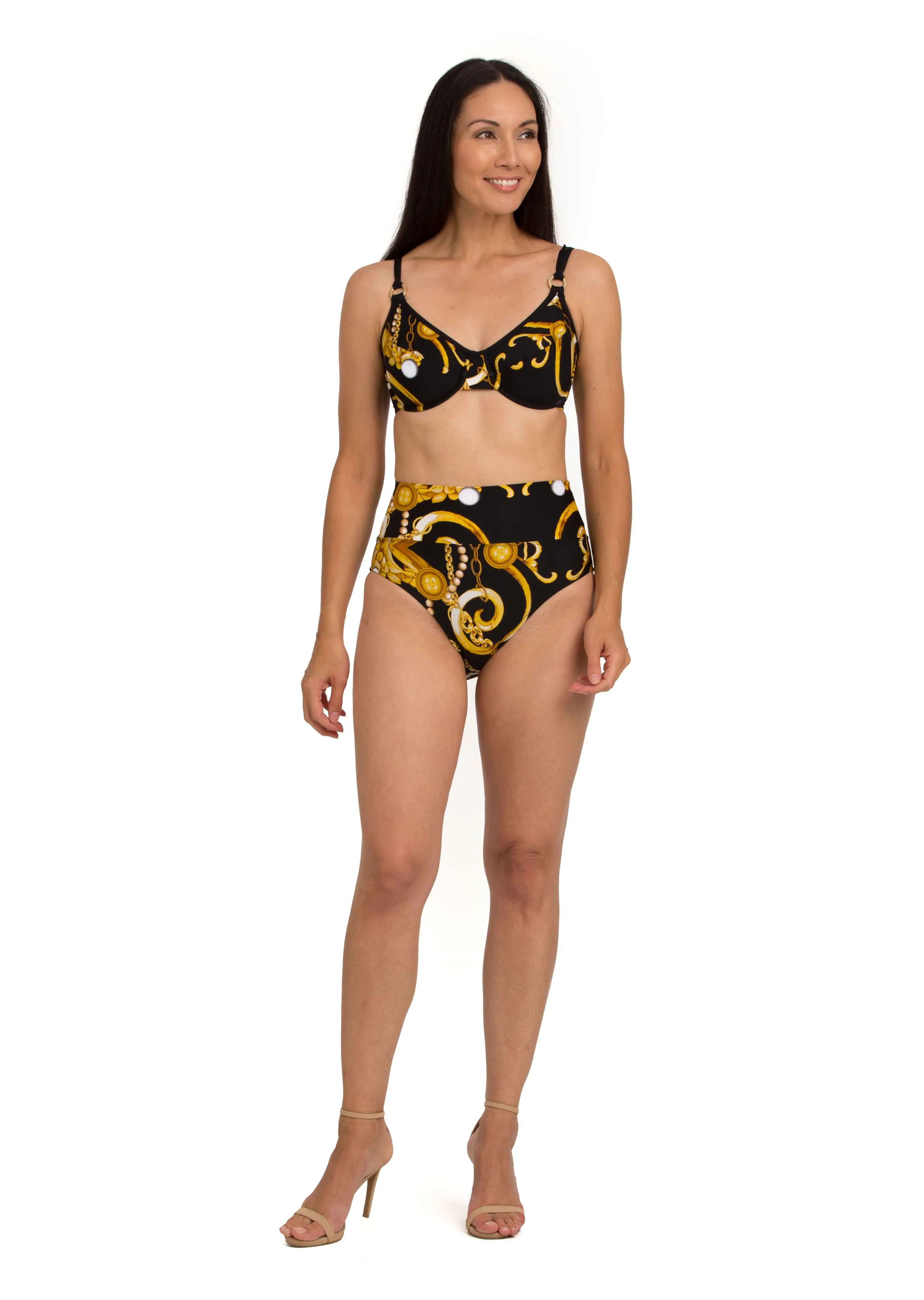 Print Underwire Cup Sized Bra Bikini Top (Style 102)