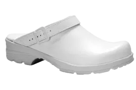 San Duty Comfort Clog with Strap, white size 46
