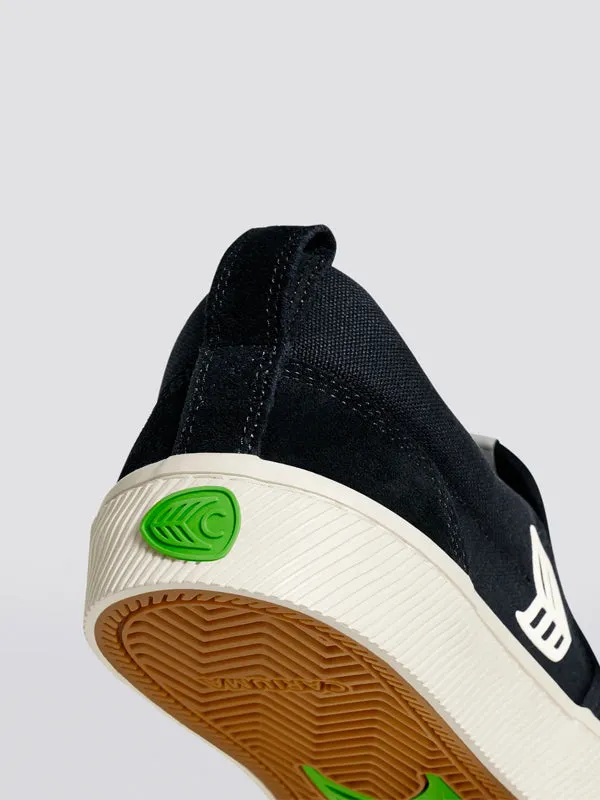 Slip-On Skate Pro: Black Suede/Ivory