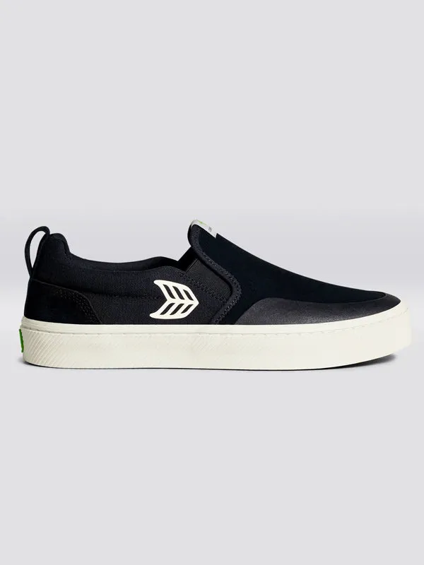 Slip-On Skate Pro: Black Suede/Ivory