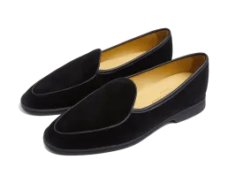 Stride Loafers in Black Glove Suede Dark Sole