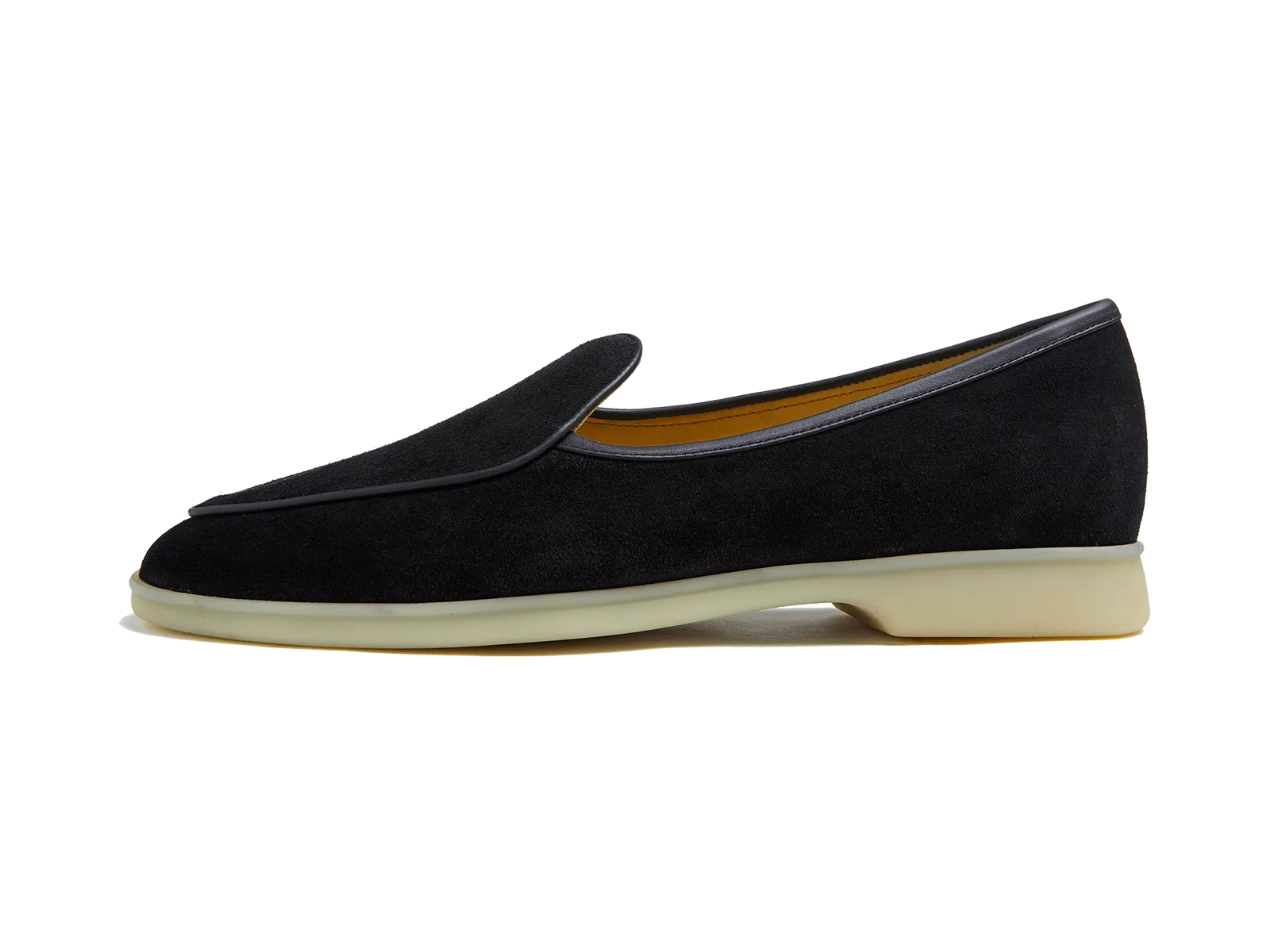 Stride Loafers in Black Glove Suede Natural Sole