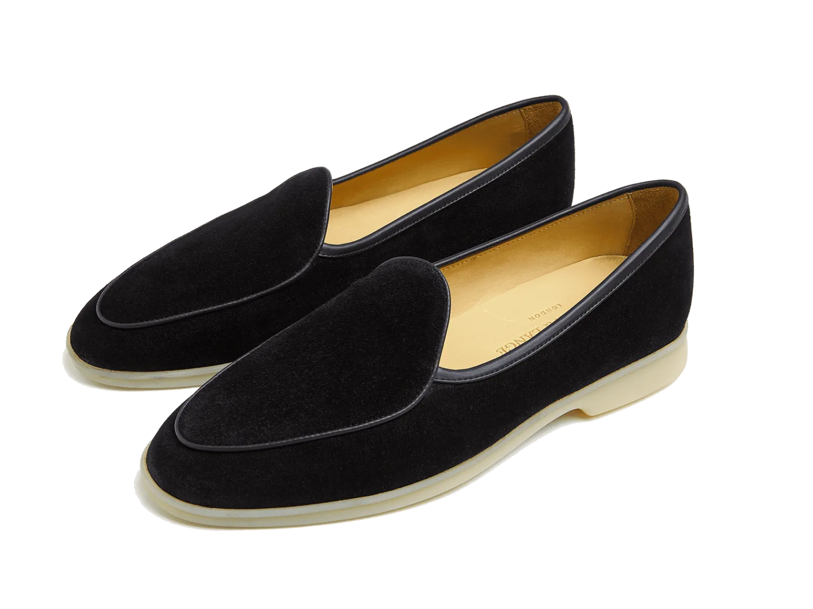 Stride Loafers in Black Glove Suede Natural Sole