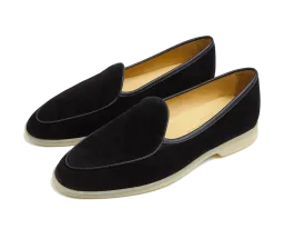 Stride Loafers in Black Glove Suede Natural Sole
