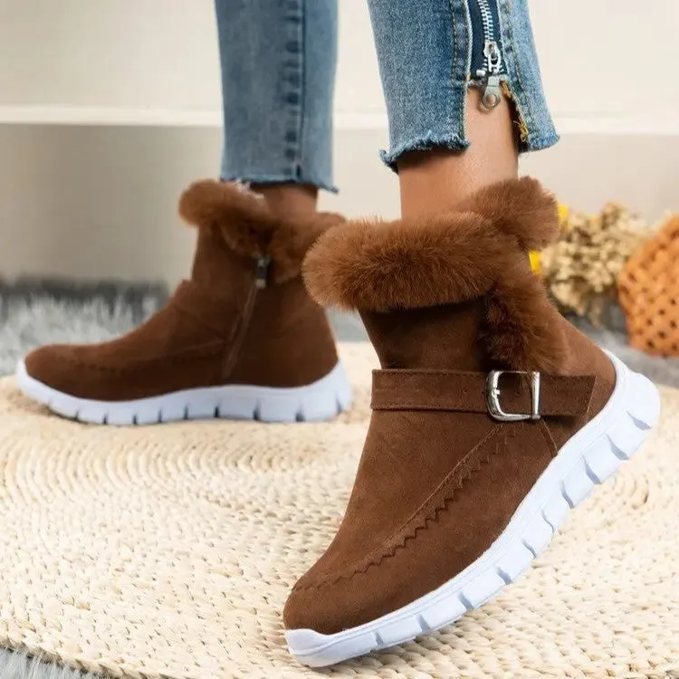 Warm Comfortable Plush Velvet Ankle Boots