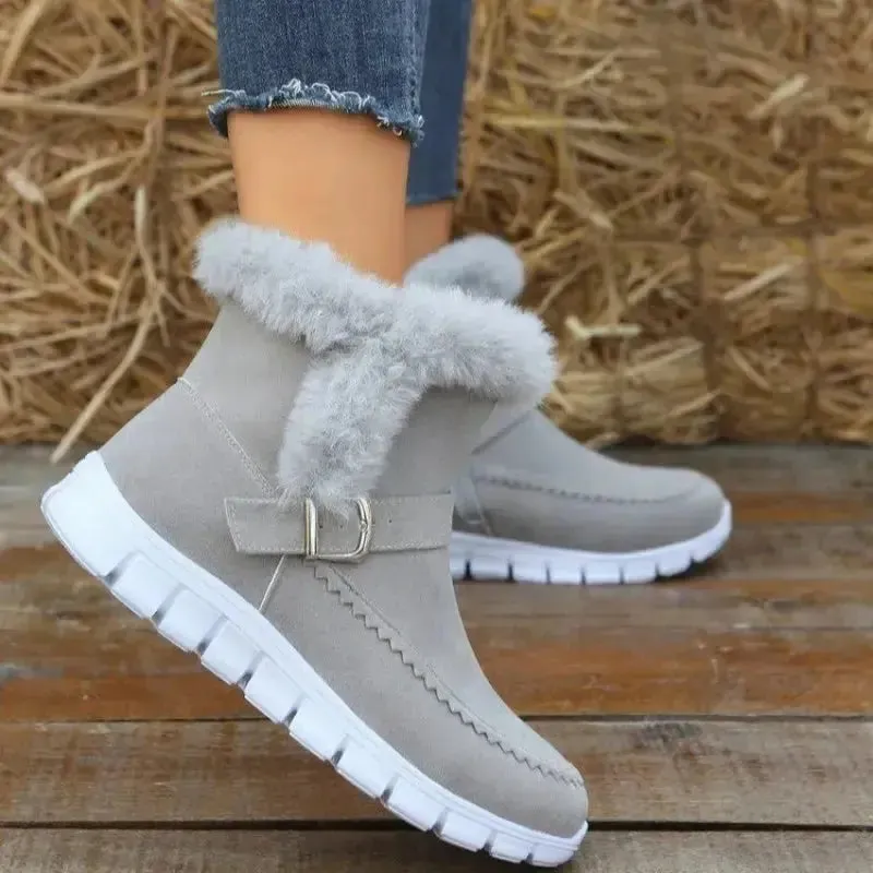 Warm Comfortable Plush Velvet Ankle Boots