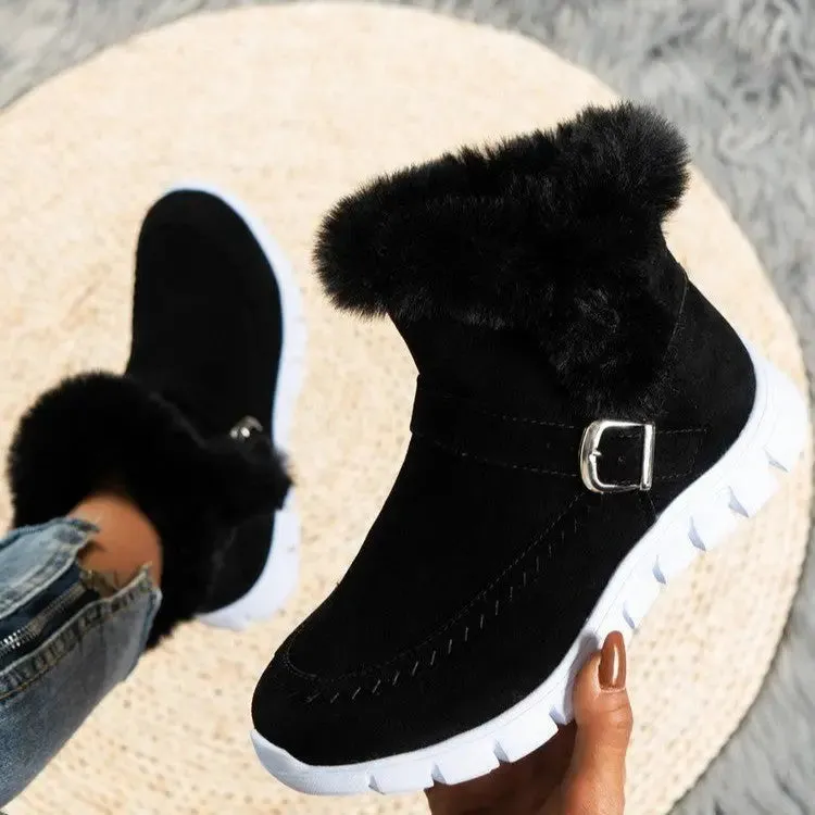 Warm Comfortable Plush Velvet Ankle Boots