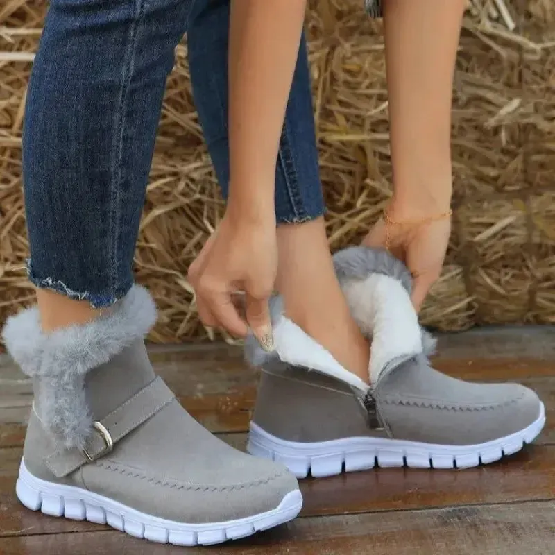 Warm Comfortable Plush Velvet Ankle Boots