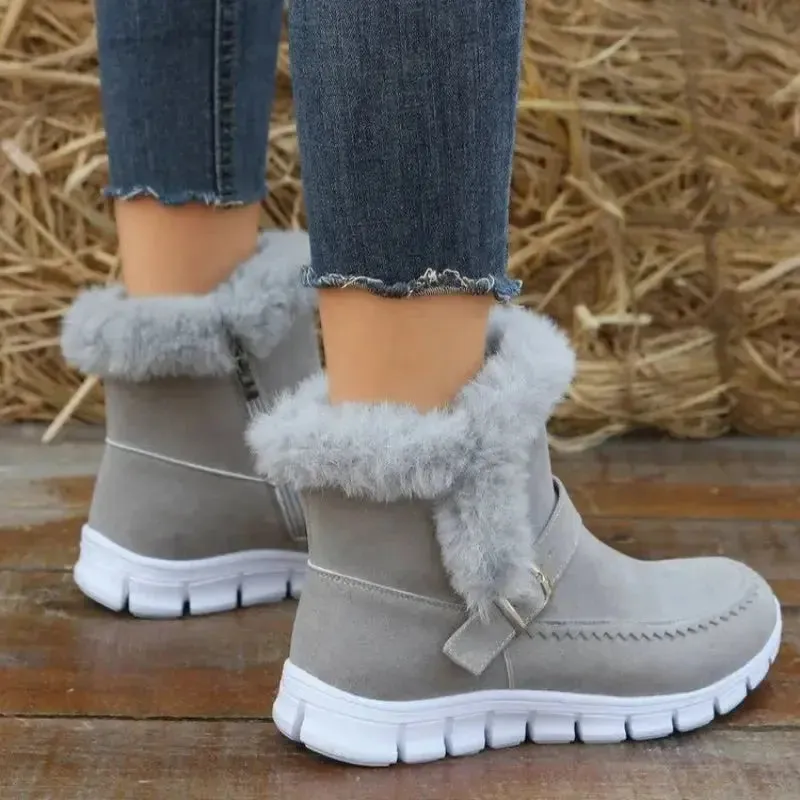 Warm Comfortable Plush Velvet Ankle Boots