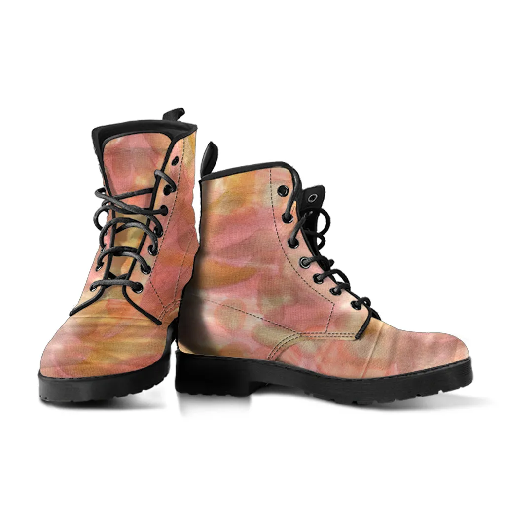 Watercolor Smudge Leather Boots (Vegan)